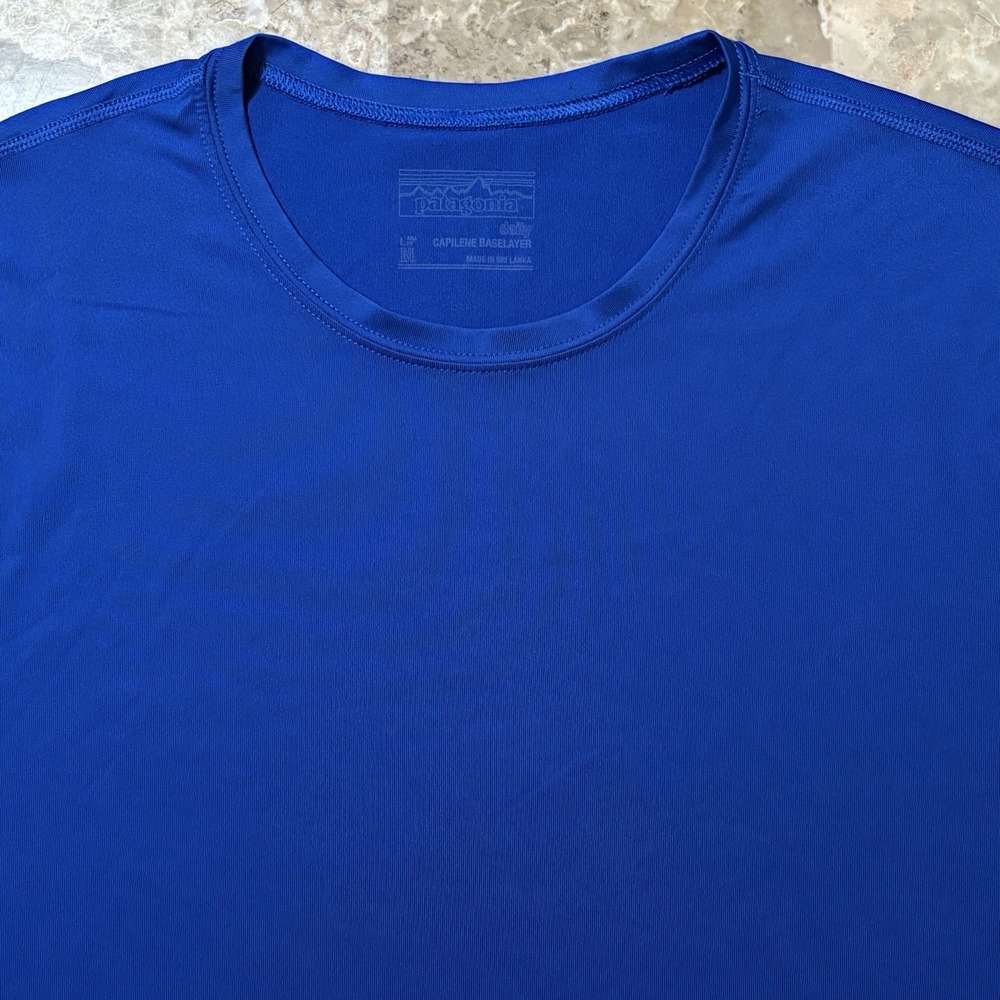 Patagonia Shirt Mens Medium Blue Daily Capilene Baselayer Short Sleeve 11920